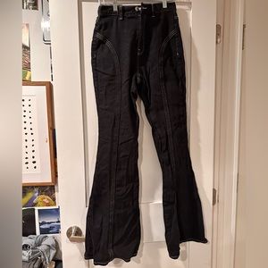 Black flare leg pants, Pacsun